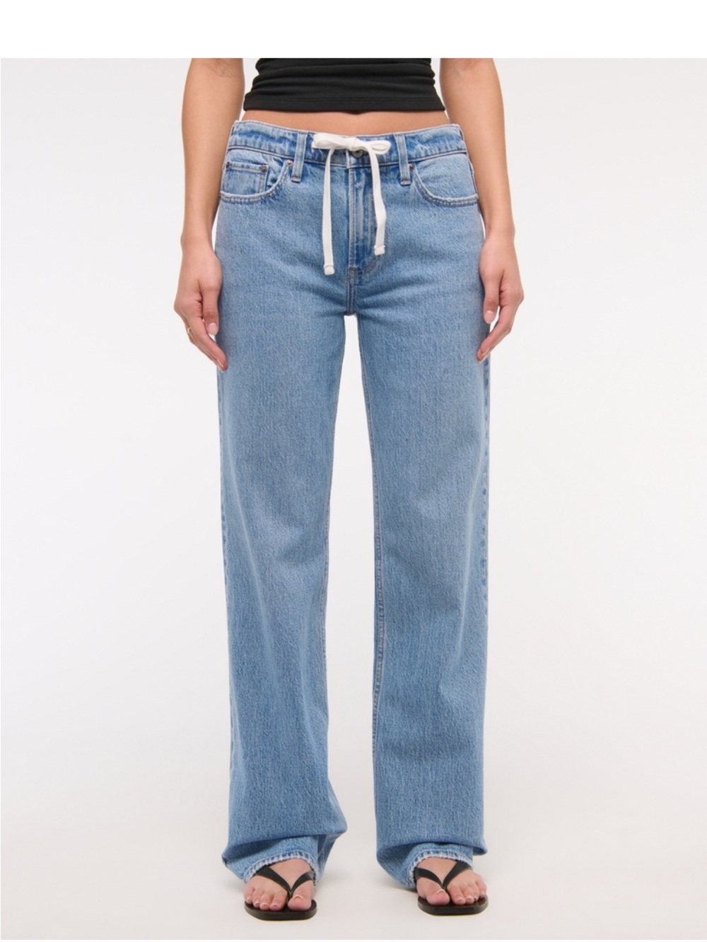 Abercrombie & Fitch Low Rise Baggy Jean with Drawstring Curve Love 31 Long *NWOT
